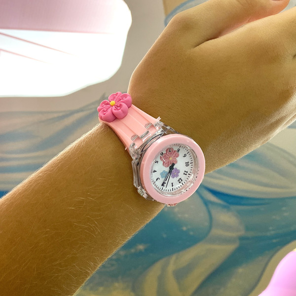 Дитячий годинник Better 005 Flowers Light Pink-White