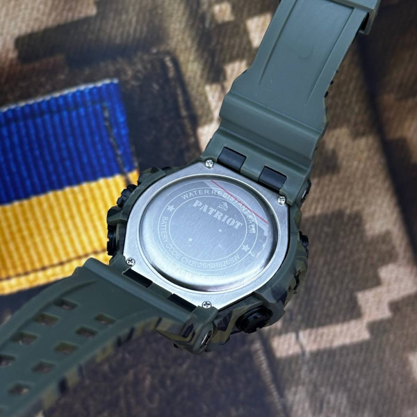 Годинник наручний Patriot 004CMGRPO Поліція Зелений камуфляж + Коробка