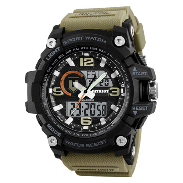 Годинник наручний Patriot 012BKKHTRO ТРО Чорні з хакі + Коробка.