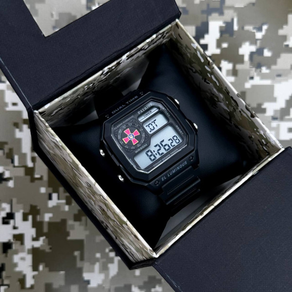 Годинник наручний Patriot 010BKSU ЗСУ Чорні + Коробка.