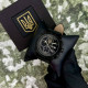 Годинник наручний Patriot 016 All Black Тризуб золото