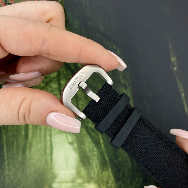Годинник наручний Awarder Embroidery Silver-Green Black Battery 10ATM