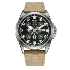 Годинник наручний Awarder Embroidery Silver-Army Green Khaki Automatic 10ATM