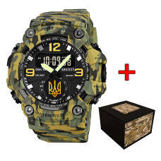 Годинник наручний Awarder 003 Тризуб золото Army Green