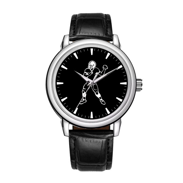 Custom Football Watch for Dad Model 220123 - Leather Band