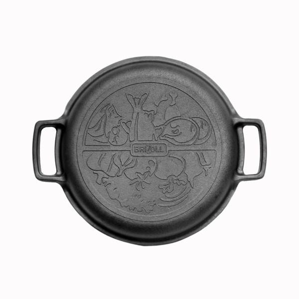 Каструля чавунна Brizoll з кришкою-сковородою 4 л