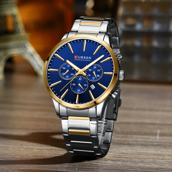 Curren 8435 Silver-Gold-Blue