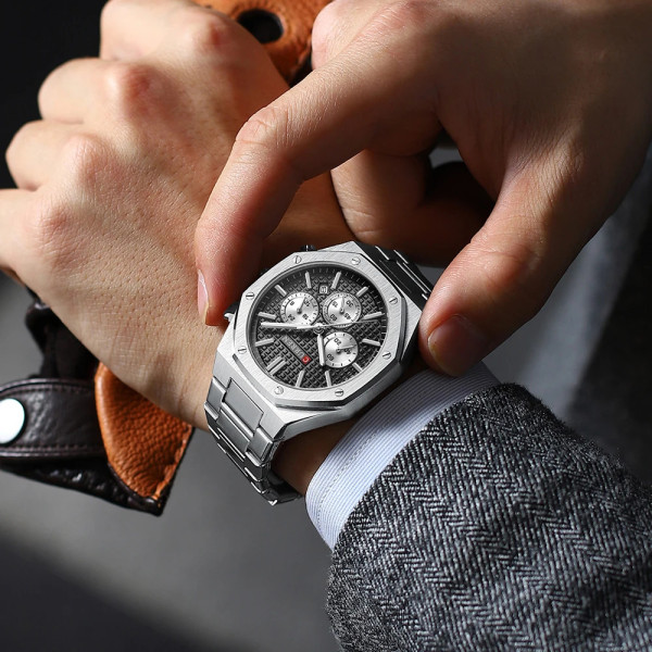 Curren 8440 Silver-Black