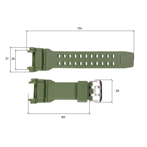 Ремінець для годинника Skmei 1343AG Army Green