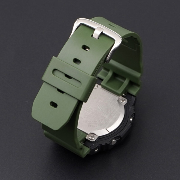 Ремінець для Casio G-Shock DW-5600/6900/G-5600/GW-M5610 Army Green Silver