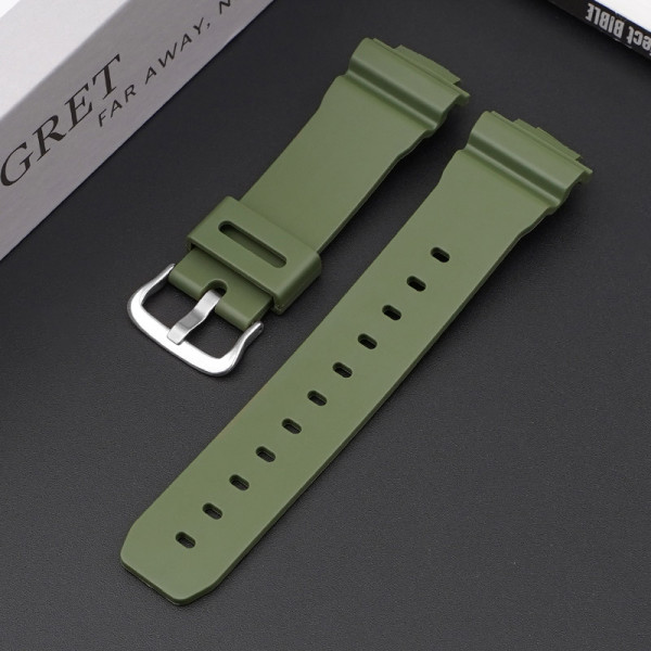 Ремінець для Casio G-Shock DW-5600/6900/G-5600/GW-M5610 Army Green Silver