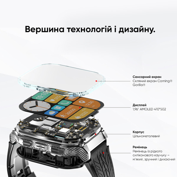 Розумний годинник Kospet TANK M3 Silver