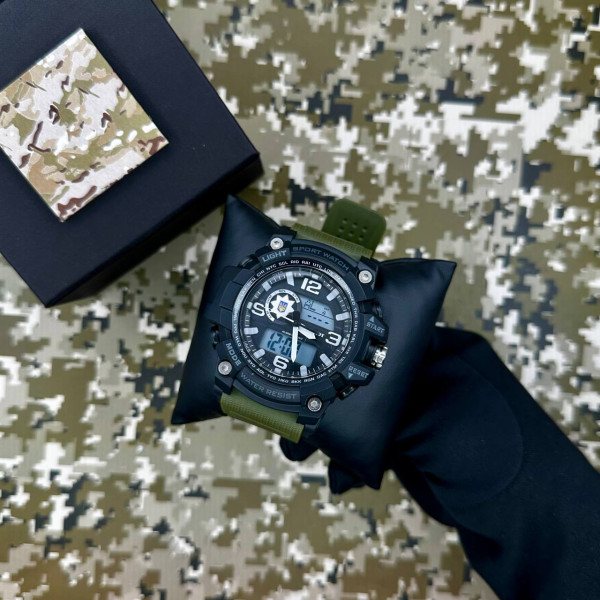 Годинник наручний Patriot 012AGPO Поліція Чорні з зеленим  + Коробка.