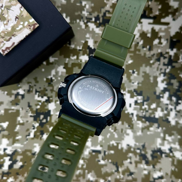 Годинник наручний Patriot 012AGPO Поліція Чорні з зеленим  + Коробка.