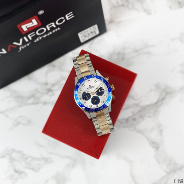 Наручний годинник Naviforce NF9147 Silver-Cuprum-Blue, 1096-0059, Naviforce
