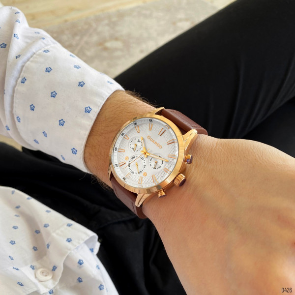 Guardo B01338-5 Brown-Cuprum-White