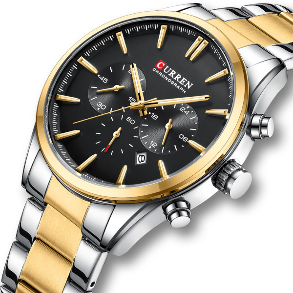 Curren 8446 Silver-Gold-Black