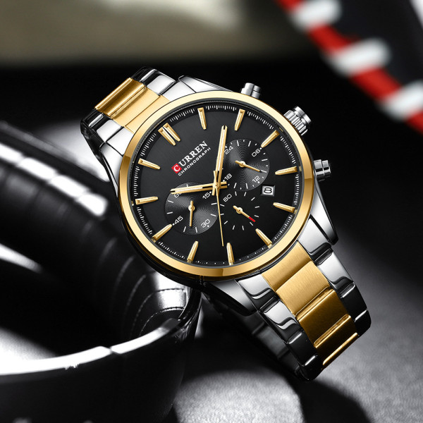 Curren 8446 Silver-Gold-Black