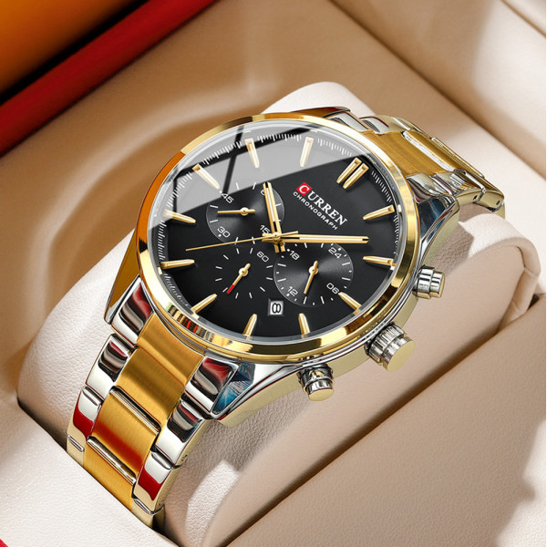 Curren 8446 Silver-Gold-Black