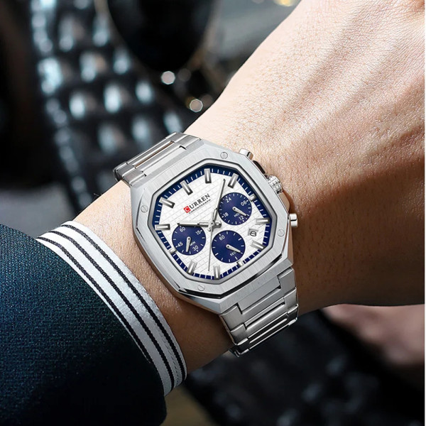 Curren 8459 Silver-White