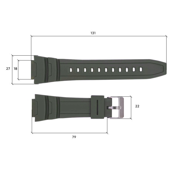 Ремінець для годинника Skmei 1454AG Army Green