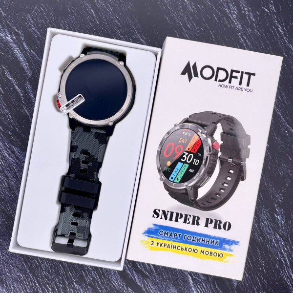 Розумний годинник Modfit Sniper Pro Black-Silver 41 мм.