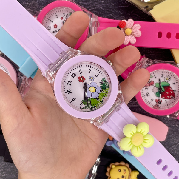Дитячий годинник Better 005 Flowers Purple-White