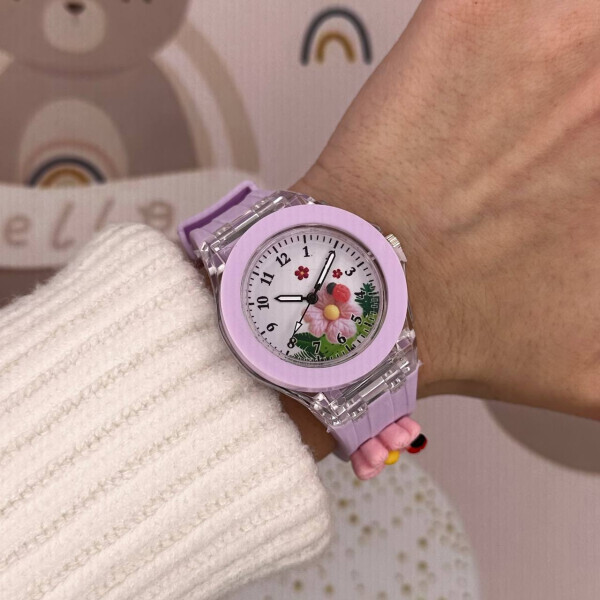 Дитячий годинник Better 005 Flowers Pink-White
