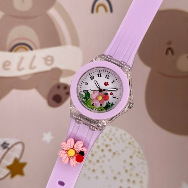 Дитячий годинник Better 005 Flowers Pink-White