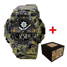Годинник наручний Patriot 001CMGRPO Поліція Зелений камуфляж + Коробка.