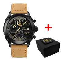 Годинник наручний Patriot 016 Black-Light Brown Тризуб золото