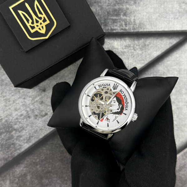 Годинник наручний Patriot 022 Silver-Black Mechanic Вільна бо Українка