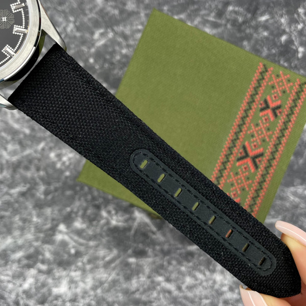 Часы наручные Awarder Embroidery Silver-Army Green Black Battery 10ATM