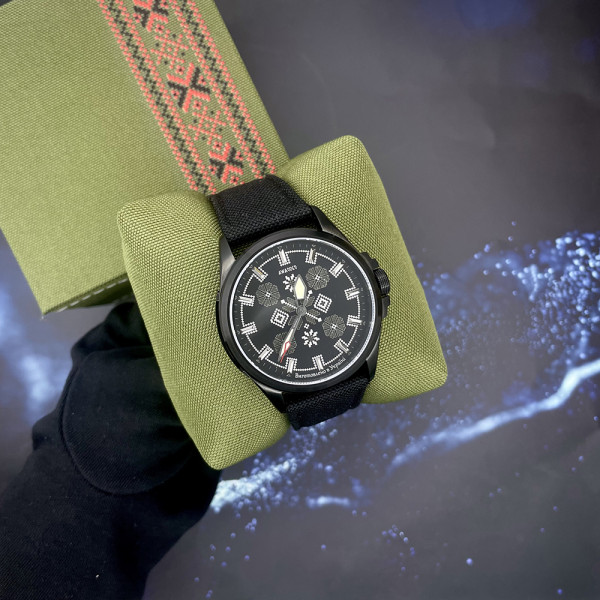 Часы наручные Awarder Embroidery Black-Army Green Black Battery 10ATM