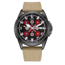 Годинник наручний Awarder Embroidery Black-Red Khaki Automatic 10ATM