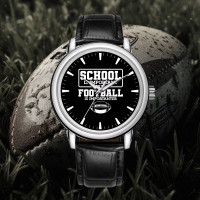 Leather Strap Football Watch Model 220118 - Custom Art Gift