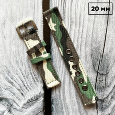 Ремінець для годинника подвійний Camo Multicam 20 мм