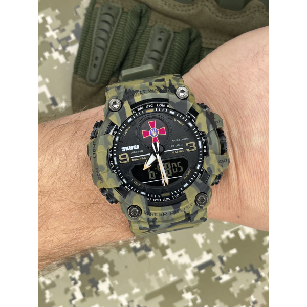 Skmei 1818CMGR Tactic UA + Коробка Camo