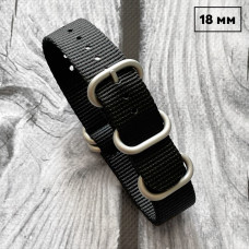 Ремінець для годинника Nato Black 18 мм 1051-0478